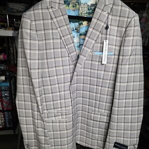 Plaid Men's Blazer by Paisley & Gray - Gray